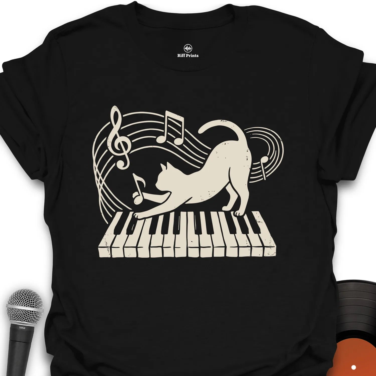 Cat Plays on Piano T-Shirt