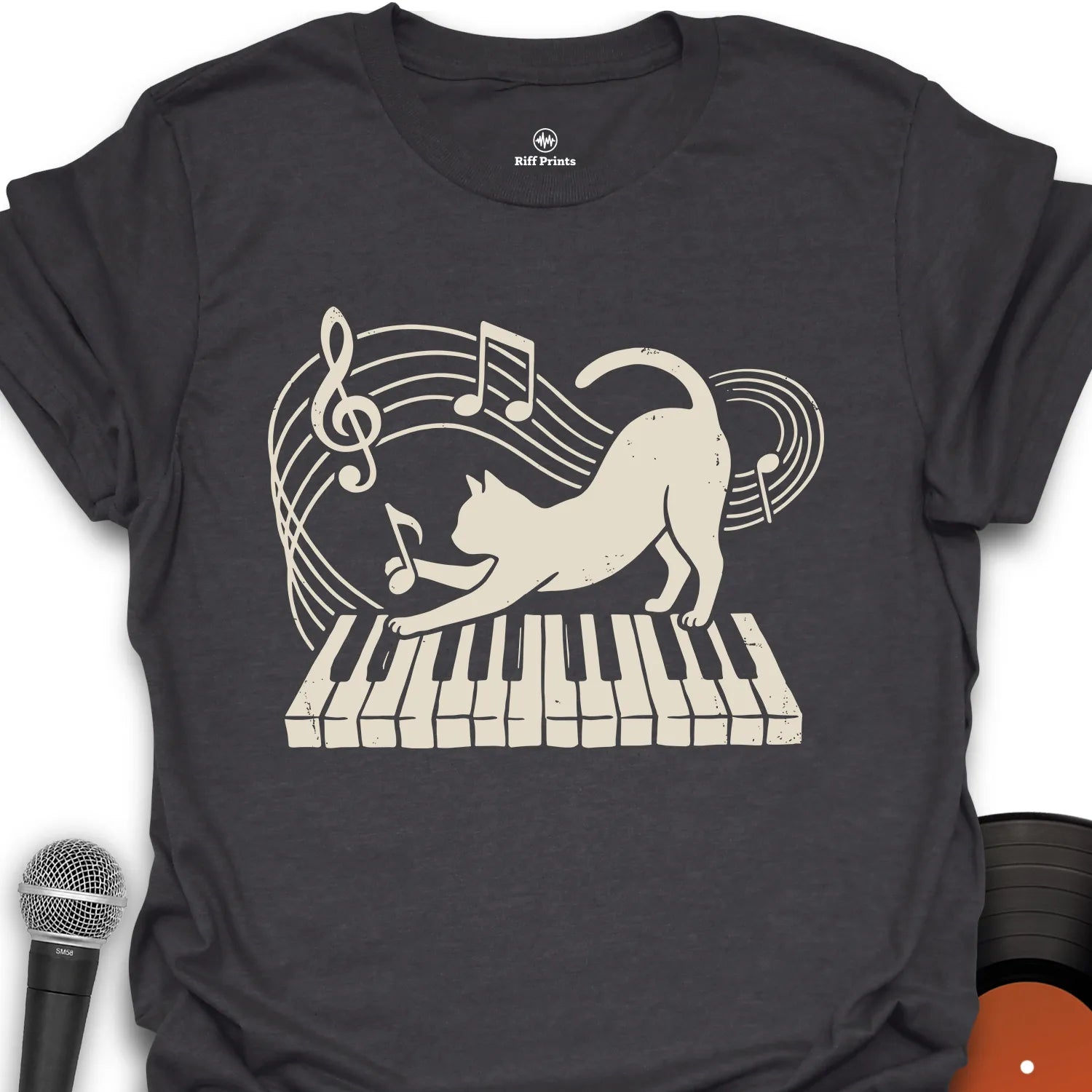 Cat Plays on Piano T-Shirt