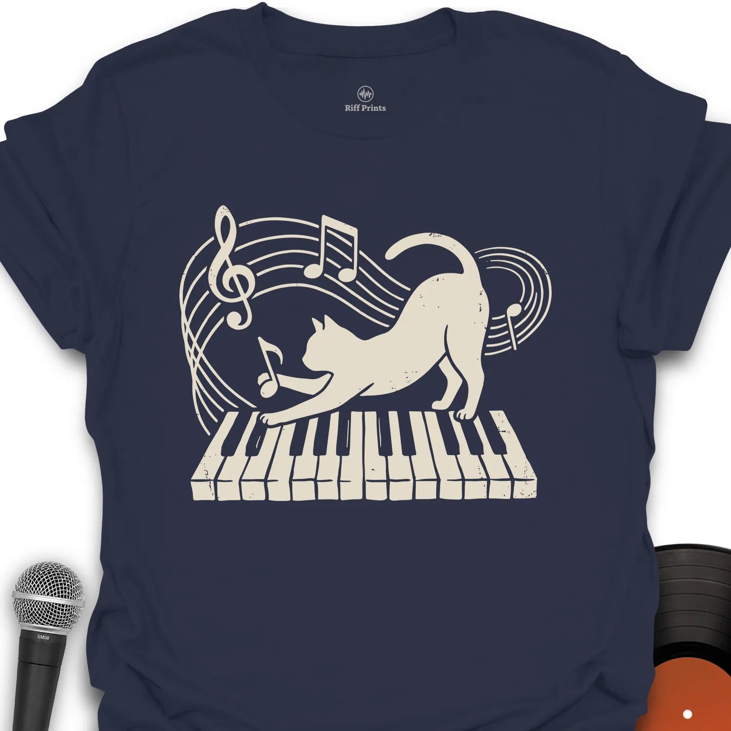 Cat Plays on Piano T-Shirt