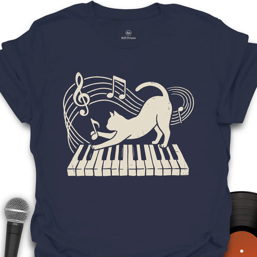Cat Plays on Piano T-Shirt