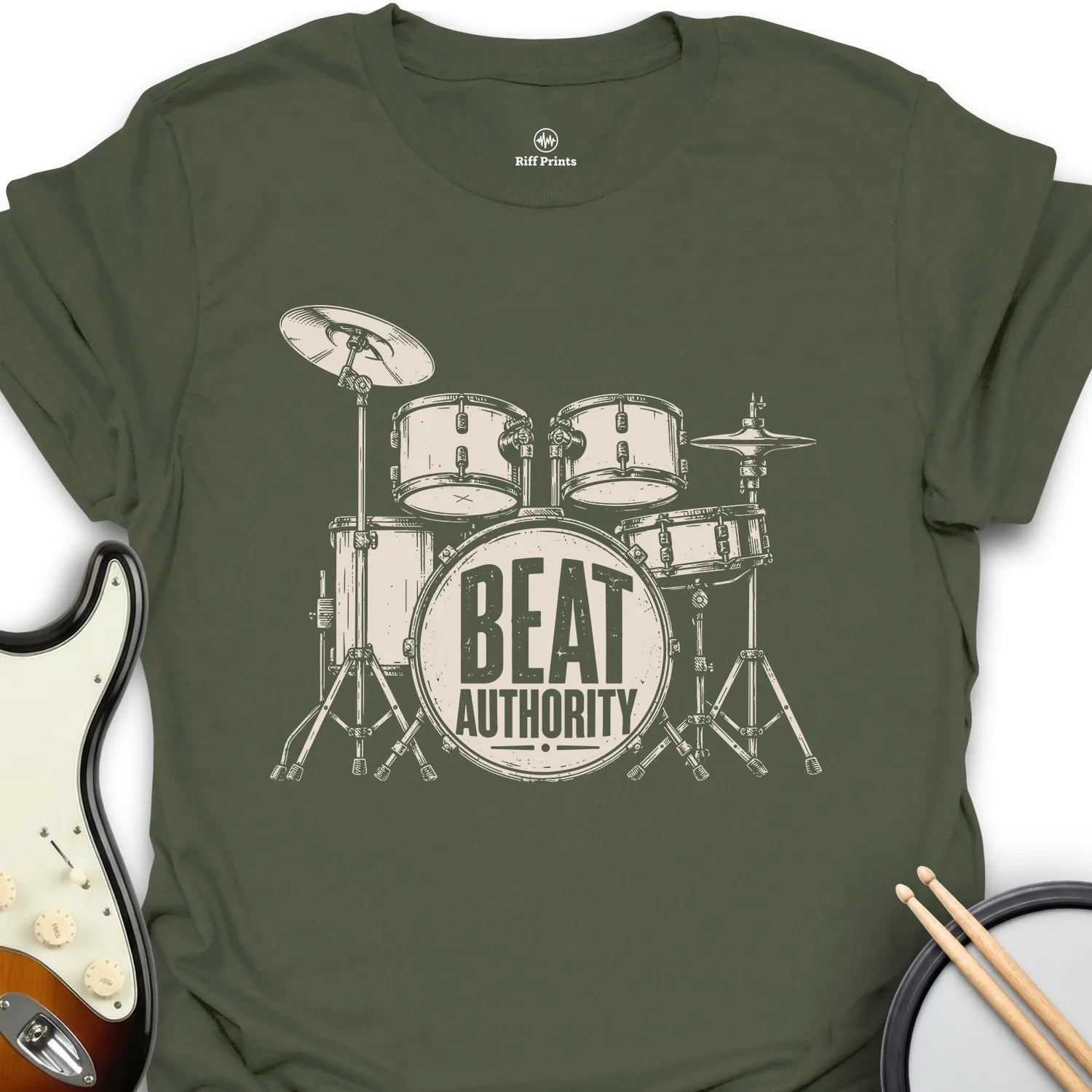 Drums Beat Authority Music T-Shirt