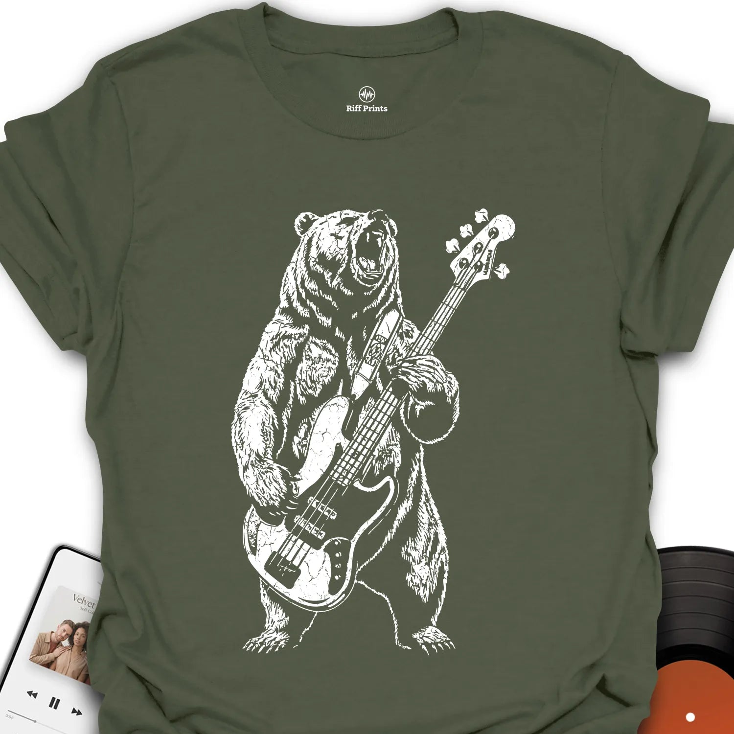 Bass Playing Bear T-Shirt
