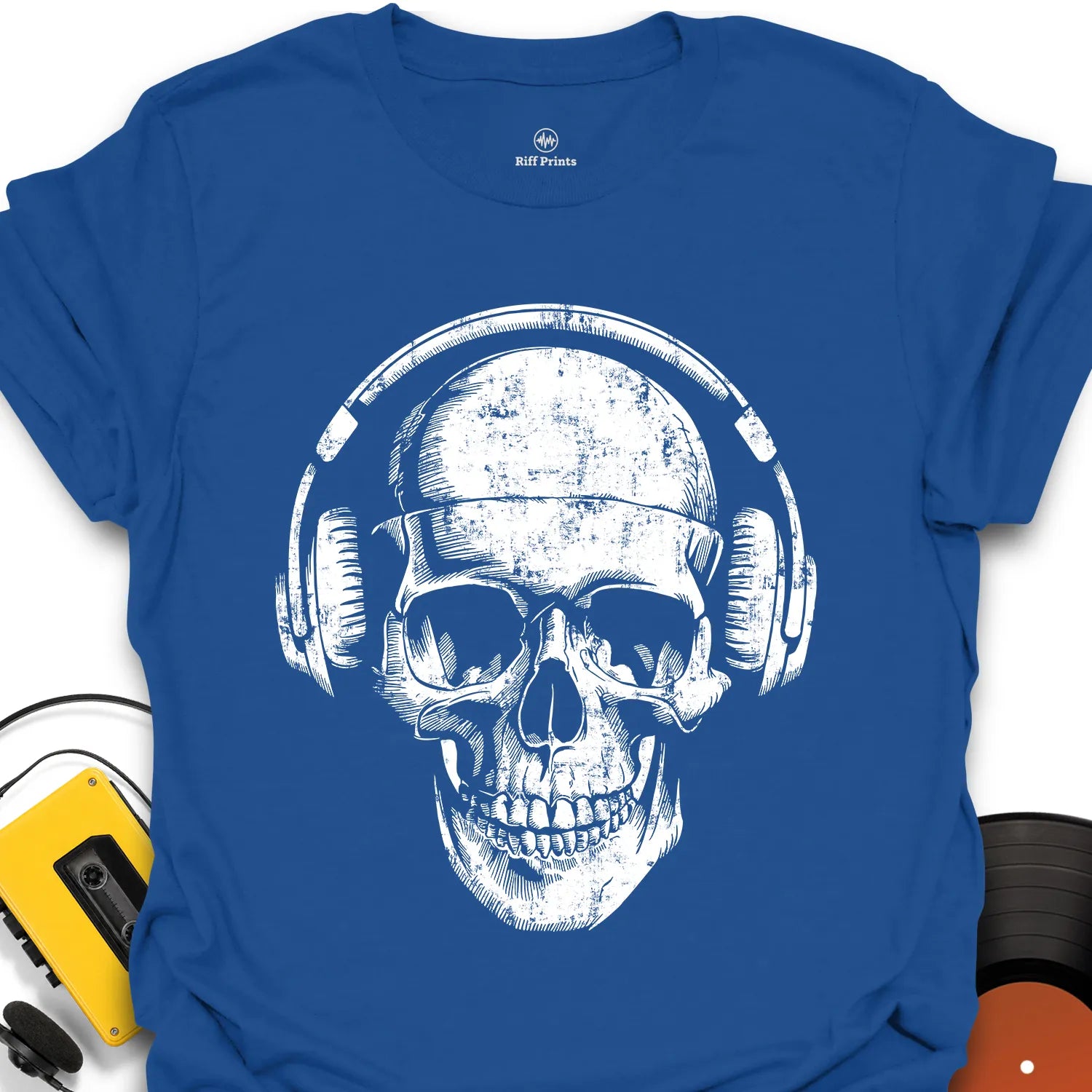 Headphones on Skull Music T-Shirt