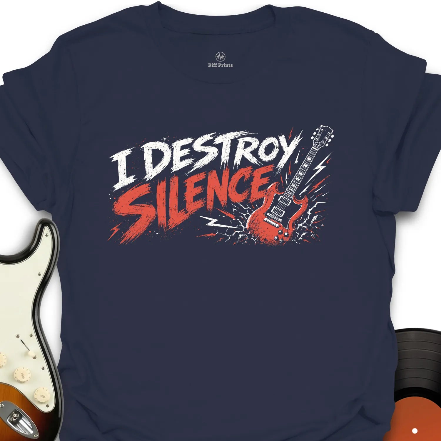 I Destroy Silence Guitar T-Shirt