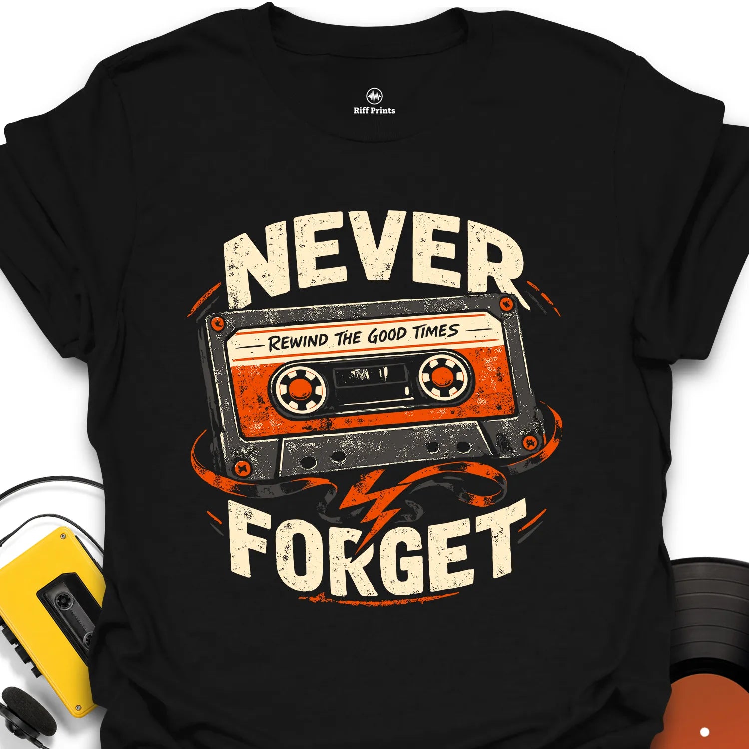 Never Forget Cassette Music T-Shirt