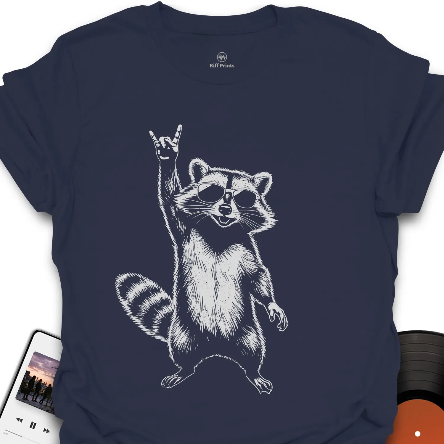 Raccoon Rocks On Music T-Shirt