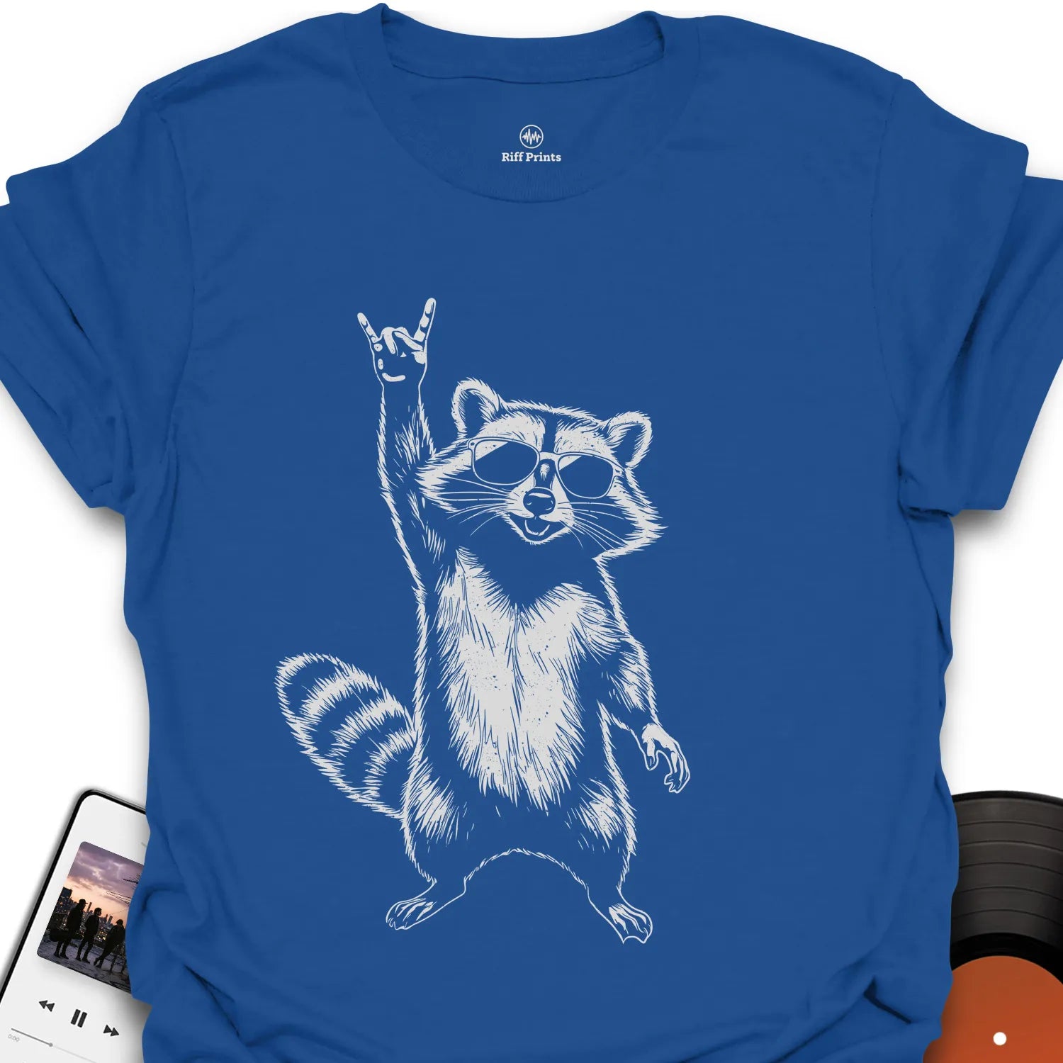 Raccoon Rocks On Music T-Shirt