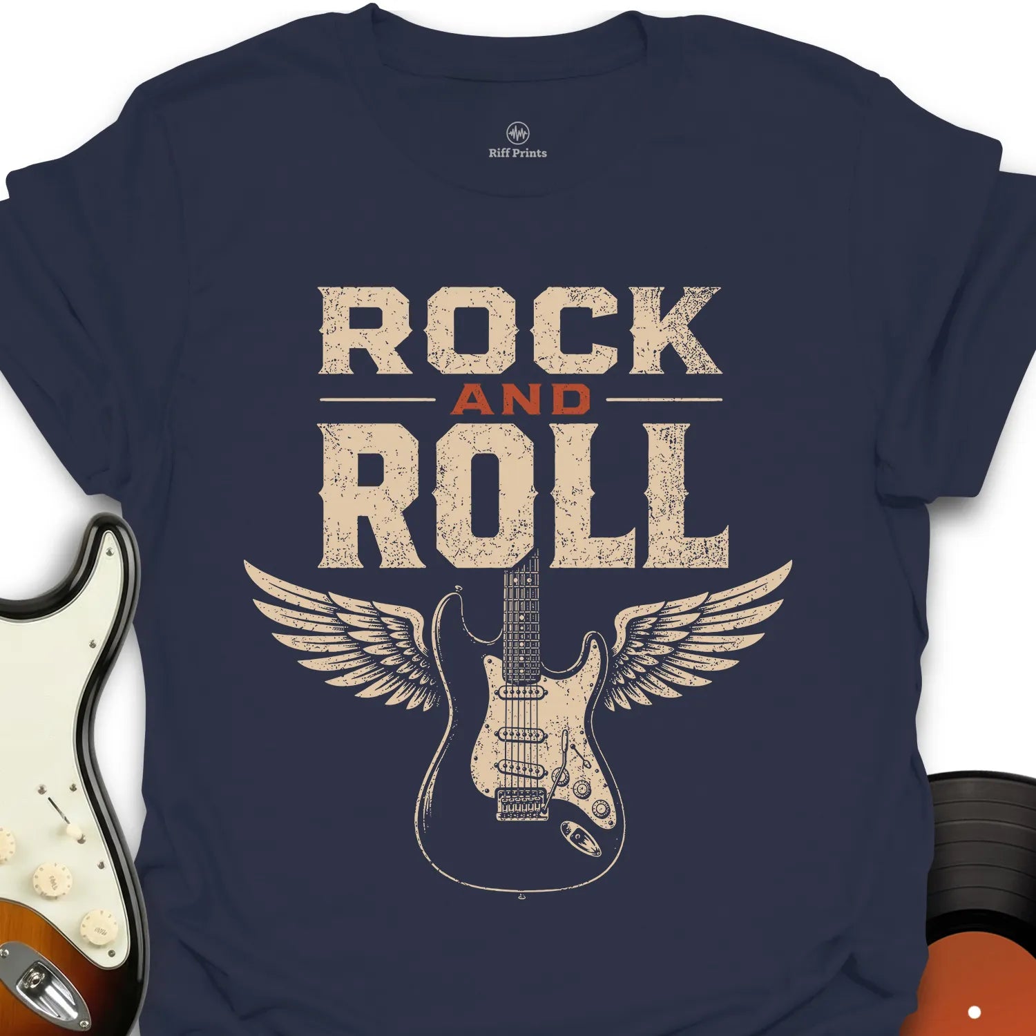 Rock and Roll Wings Guitar T-Shirt