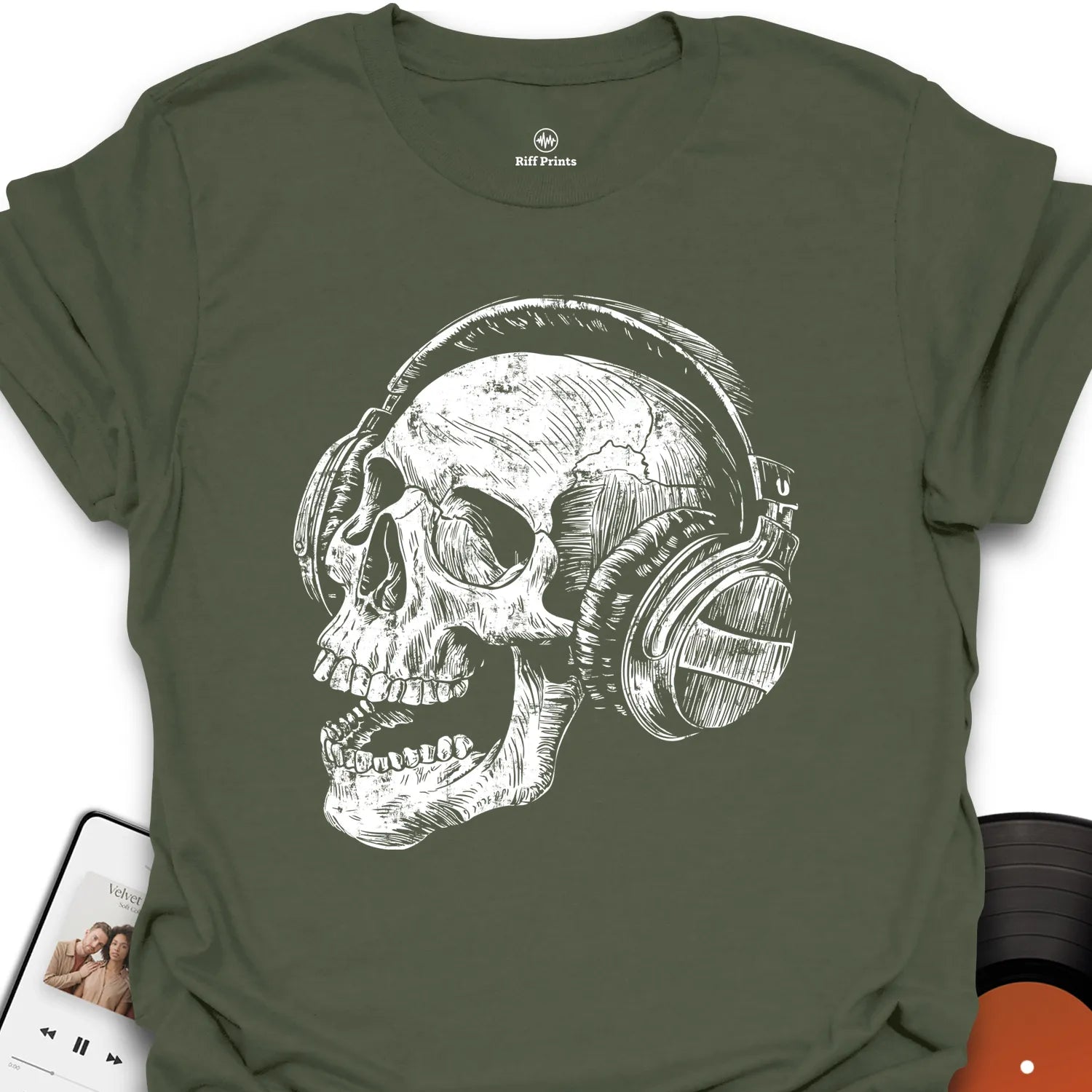 Headphones on Skull T-Shirt