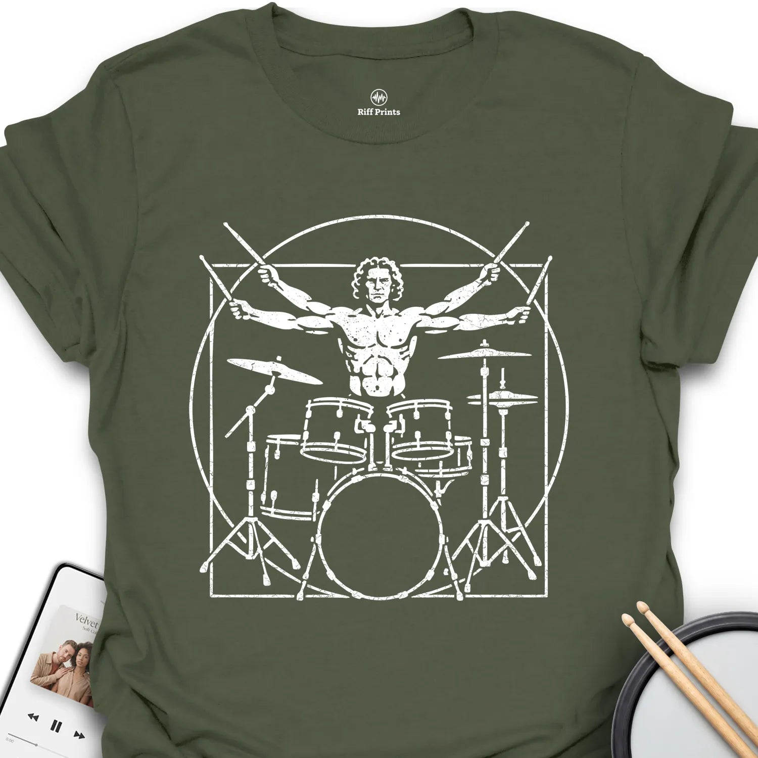 The Vitruvian Drummer T-Shirt