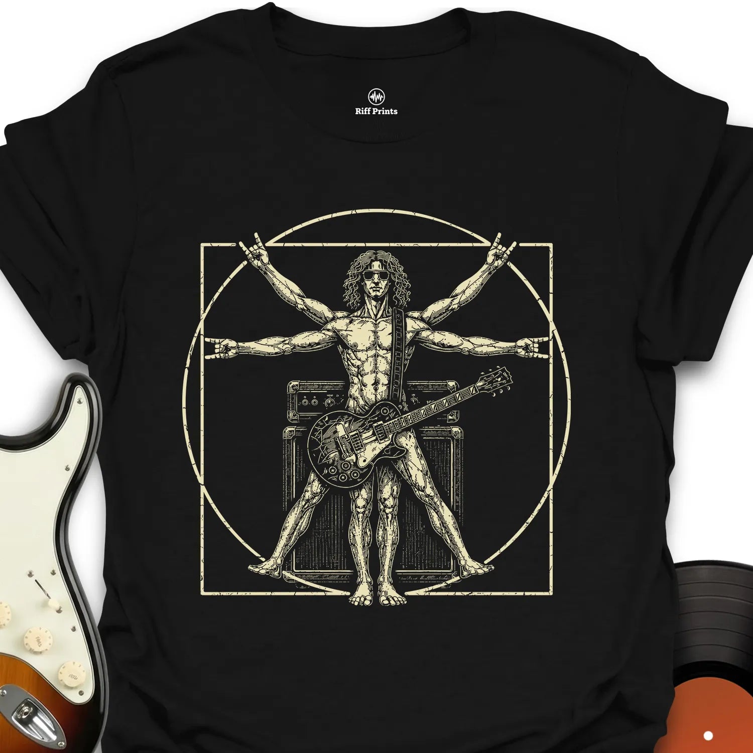 The Vitruvian Guitar Man T-Shirt