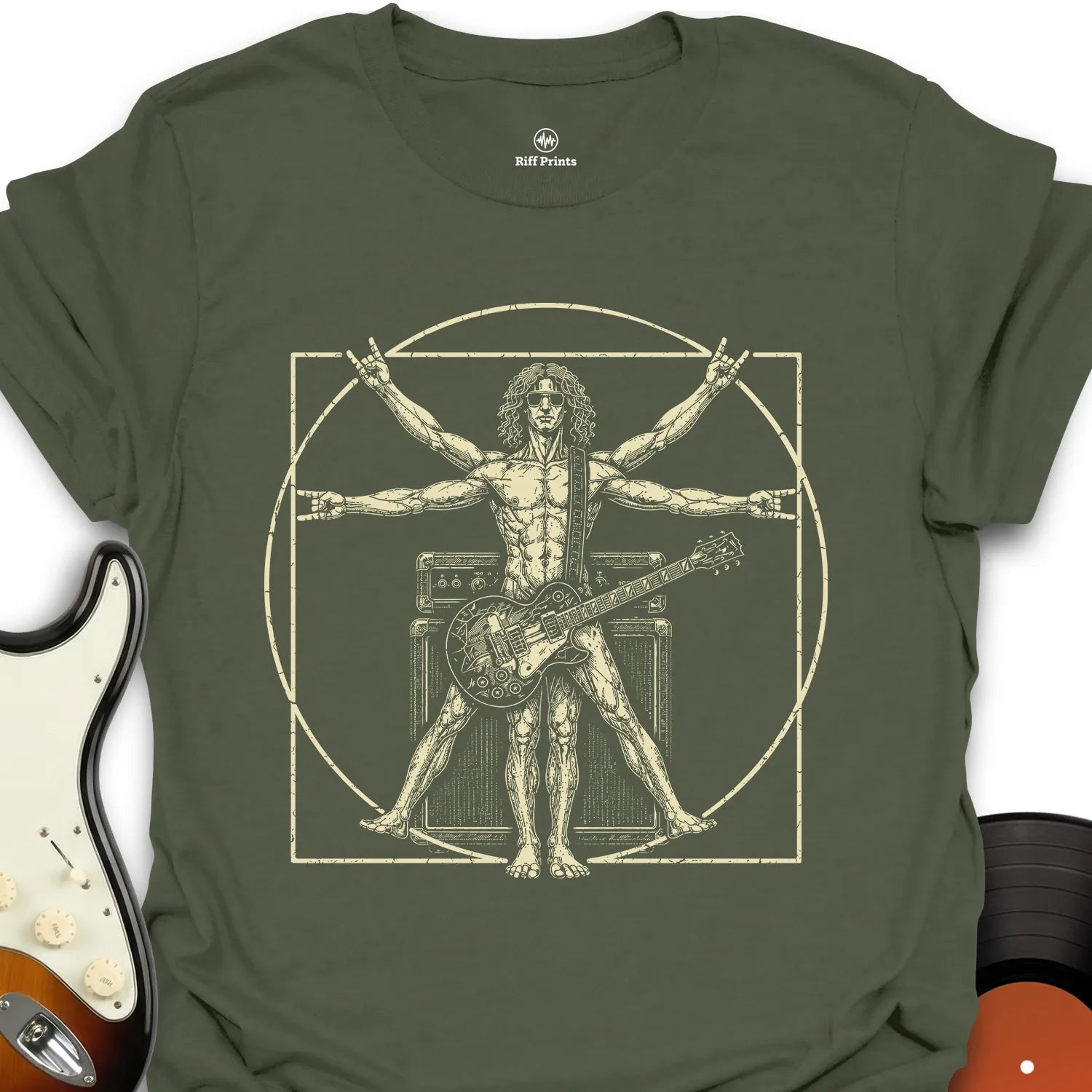The Vitruvian Guitar Man T-Shirt